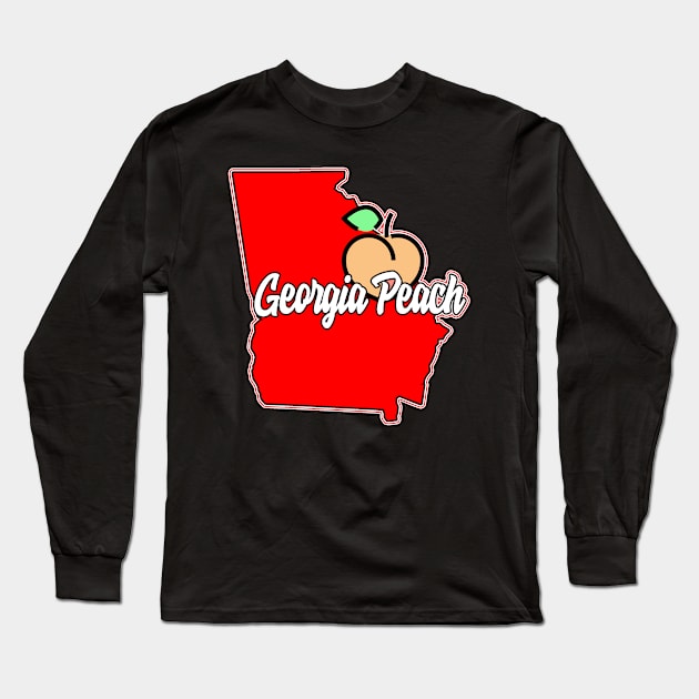 Georgia Peach Long Sleeve T-Shirt by MonkeyLogick